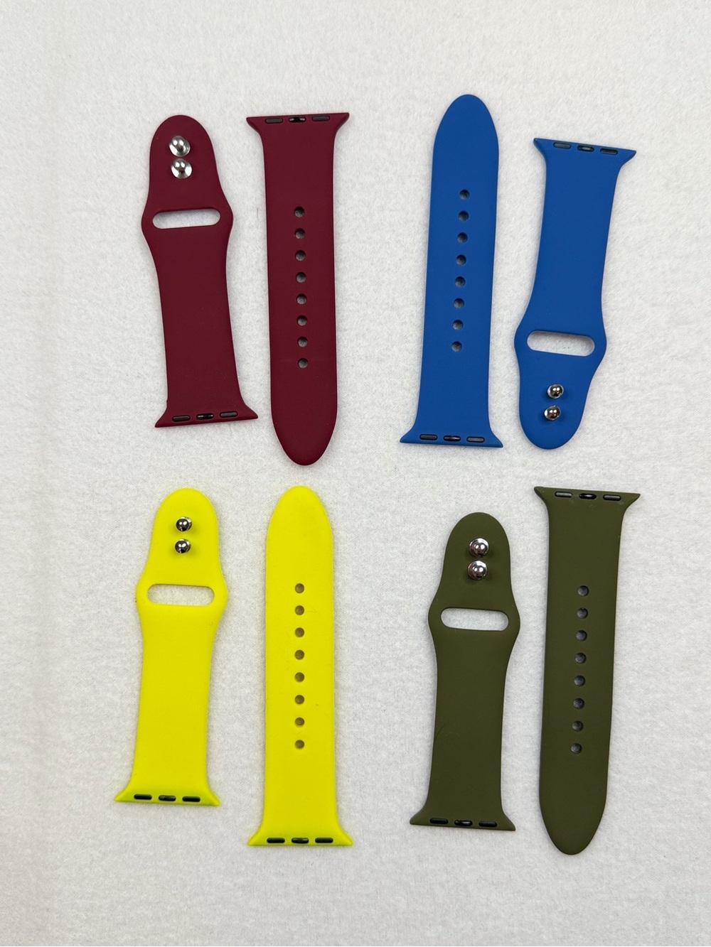 Source Unknown Silicone Watch Bands - Blue, Burgundy, Yellow, Olive